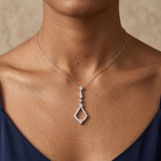 Model wearing 9ct White Gold Diamond Pendant - Sonny's Jewellers