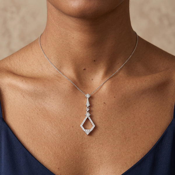9ct White Gold Diamond Pendant