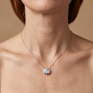 Model wearing 9K White Gold 7mm CZ Slider Necklace - Sonny's Jewellers