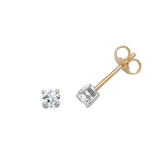 18K Yellow Gold 0.33CT Diamond Stud Earrings