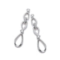 Infinity Style & Rubover CZ Silver Drop Earrings