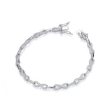 Infinity Style Tennis Silver CZ Ladies Bracelet