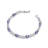 Infinity With Sapphire Blue CZ's Tennis Silver Bracelet