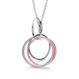 Interlocking 2 Tier Circles Pendant With 18" Chain