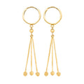 9K Yellow Gold 3 Tassle Drop Earrings