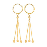 9K Yellow Gold 3 Tassle Drop Earrings