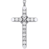 Large Silver Claw Set CZ Cross