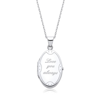 Love You Always Oval Silver Locket