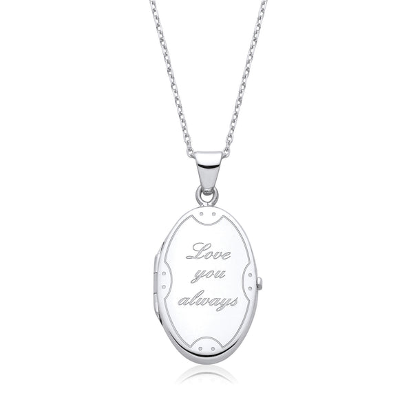 Love You Always Oval Silver Locket
