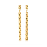 9K Yellow Gold Twist Bar Drop Earrings