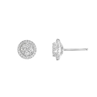 18ct White Gold Diamond Cluster Earrings