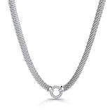Mesh Necklace With Circle CZ's 17