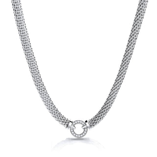 Mesh Necklace With Circle CZ's 17