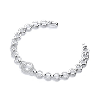 Micro Pave' 164 White CZ's Bracelet 7.5"/19cm