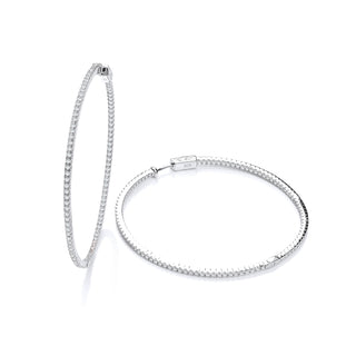 Micro Pave' 60mm Round Hoop CZ Earrings