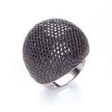 Micro Pave' Big Cocktail Ring 503 Black CZ