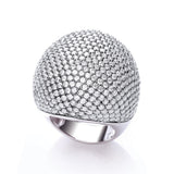 Micro Pave' Big Cocktail Ring 503 White CZ