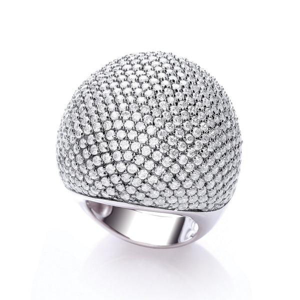 Micro Pave' Big Cocktail Ring 503 White CZ
