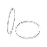Micro Pave' Big Round Hoop CZ Earrings