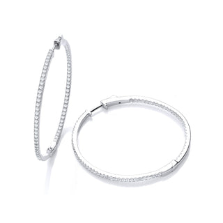 Micro Pave' Big Round Hoop CZ Earrings