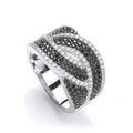 Micro Pave' Black & Clear CZ Ring