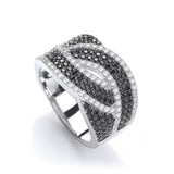 Micro Pave' Black & Clear CZ Ring