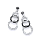 Micro Pave' Black & White CZ Drop Earrings (£100)