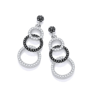 Micro Pave' Black & White CZ Drop Earrings (£100)