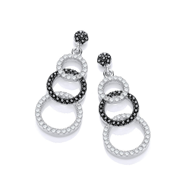 Micro Pave' Black & White CZ Drop Earrings (£100)