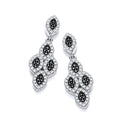 Micro Pave' Black & White CZ Drop Earrings (£115)