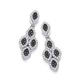 Micro Pave' Black & White CZ Drop Earrings (£115)