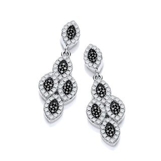 Micro Pave' Black & White CZ Drop Earrings (£115)