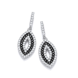 Micro Pave' Black & White CZ Drop Earrings (£85)