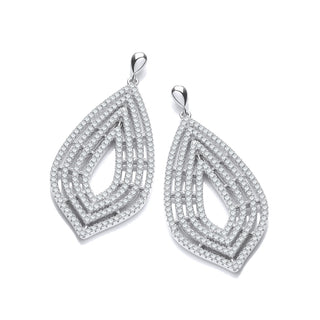 Micro Pave' CZ Large Drop Earrings
