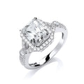Micro Pave' Emerald Cut Centre CZ Ring