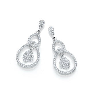 Micro Pave' Fancy CZ Drop Earrings (£115)
