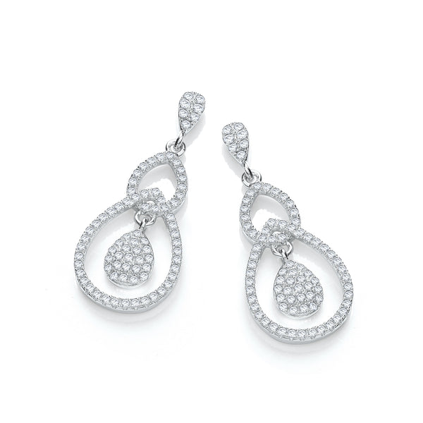 Micro Pave' Fancy CZ Drop Earrings (£115)