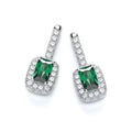 Micro Pave' Fancy Drop Earring With Small Green CZ