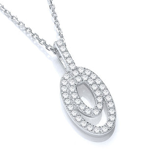 Micro Pave' Fancy Pendant CZ With 18" Chain