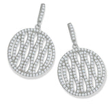 Micro Pave Fancy Round Drop CZ Earrings