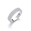 Micro Pave' Half Et CZ Silver Ring