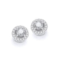 Micro Pave' Halo Style CZ Earrings
