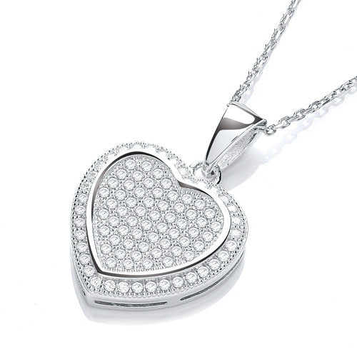 Micro Pave' Heart Pendant With 18" Chain (£100)