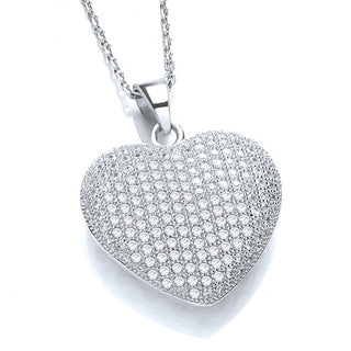 Micro Pave' Heart Pendant With 18" Chain (£115)