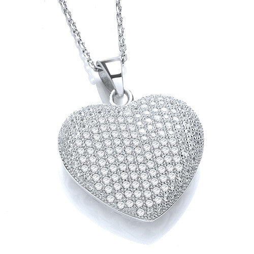 Micro Pave' Heart Pendant With 18" Chain (£115)