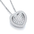 Micro Pave' Heart Pendant With 18" Chain