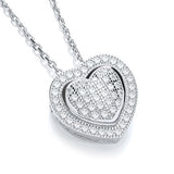 Micro Pave' Heart Pendant With 18" Chain