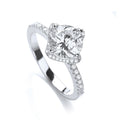 Micro Pave' High Setting Sterling Silver Ring CZ On Shoulder