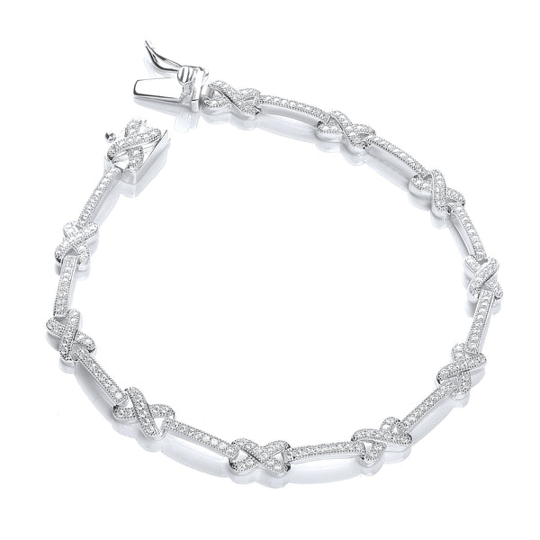 Micro Pave' Kisses 200 CZ Bracelet 7"/18cm