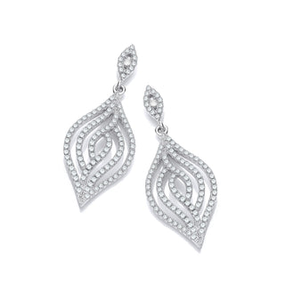 Micro Pave' Leaf CZ Earrings (£100)